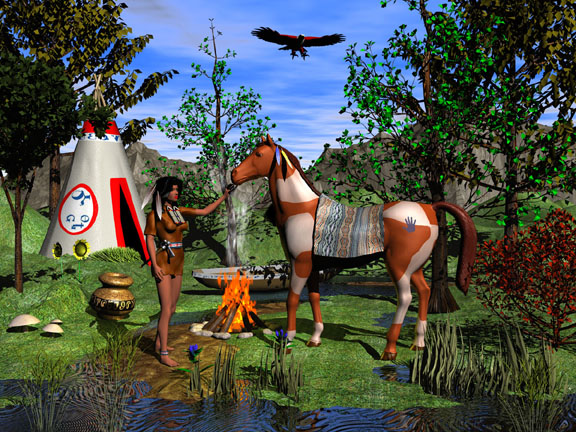 Indian woman-with-horse